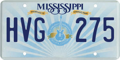 MS license plate HVG275