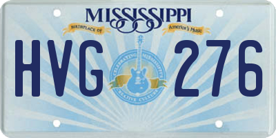 MS license plate HVG276