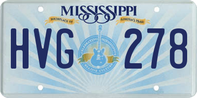 MS license plate HVG278
