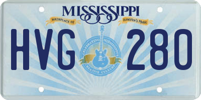 MS license plate HVG280