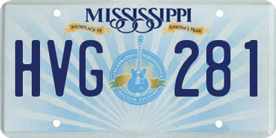 MS license plate HVG281
