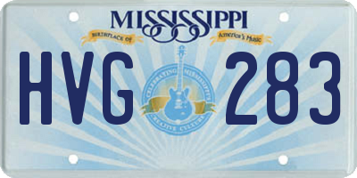 MS license plate HVG283