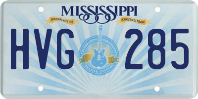 MS license plate HVG285