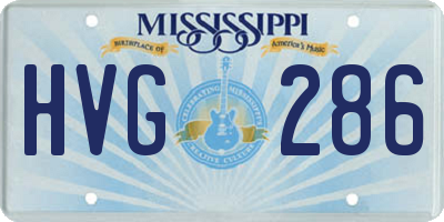 MS license plate HVG286