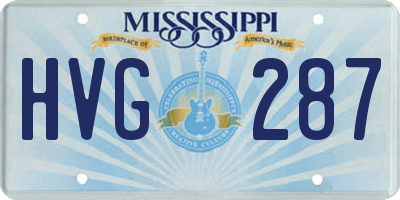 MS license plate HVG287