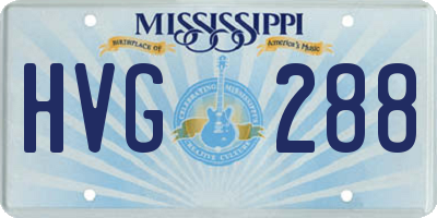 MS license plate HVG288