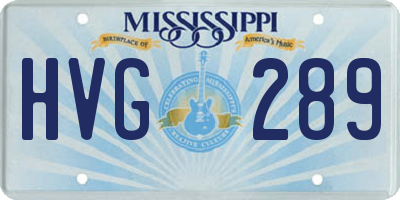 MS license plate HVG289