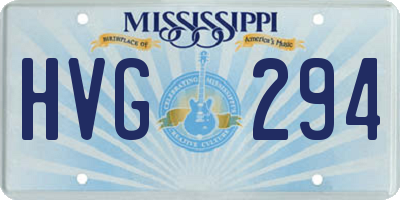 MS license plate HVG294