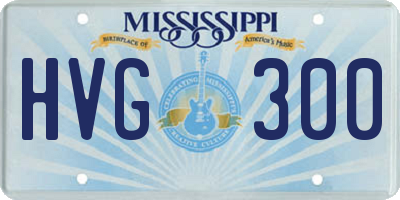 MS license plate HVG300