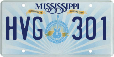MS license plate HVG301