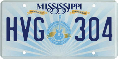 MS license plate HVG304