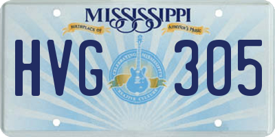 MS license plate HVG305