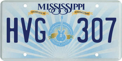 MS license plate HVG307