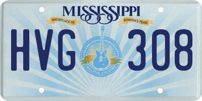 MS license plate HVG308