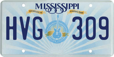 MS license plate HVG309