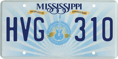 MS license plate HVG310