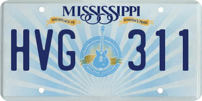 MS license plate HVG311