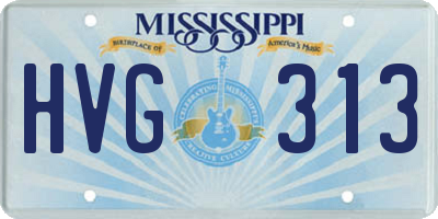 MS license plate HVG313