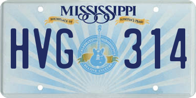 MS license plate HVG314