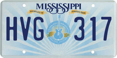 MS license plate HVG317
