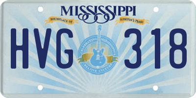 MS license plate HVG318