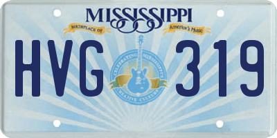 MS license plate HVG319