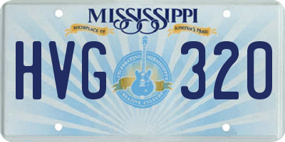 MS license plate HVG320