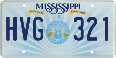 MS license plate HVG321