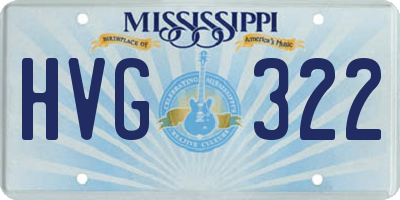MS license plate HVG322