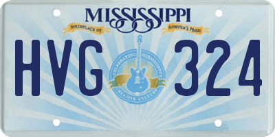 MS license plate HVG324