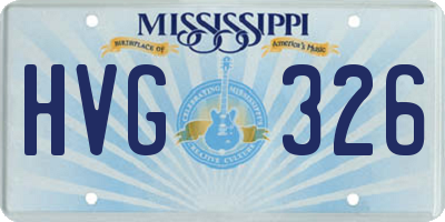 MS license plate HVG326