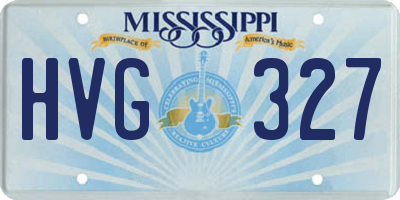MS license plate HVG327