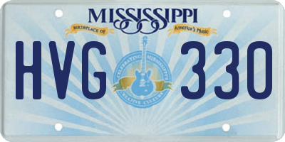 MS license plate HVG330