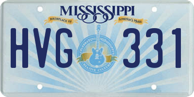 MS license plate HVG331