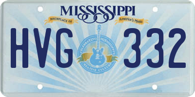 MS license plate HVG332