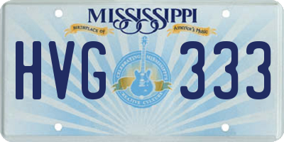 MS license plate HVG333