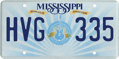 MS license plate HVG335