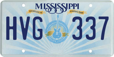 MS license plate HVG337