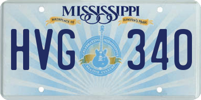 MS license plate HVG340