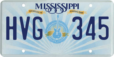 MS license plate HVG345