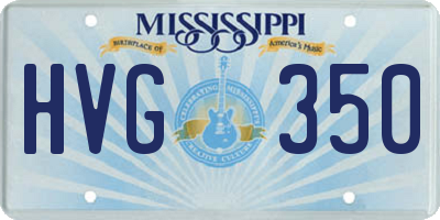 MS license plate HVG350