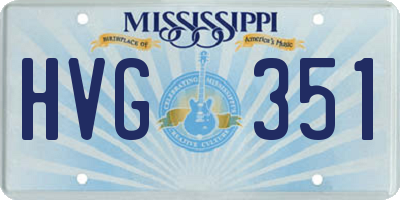 MS license plate HVG351