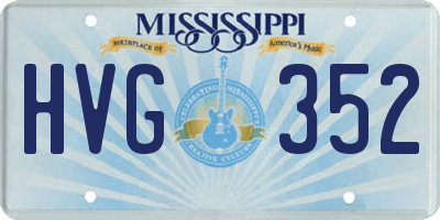 MS license plate HVG352