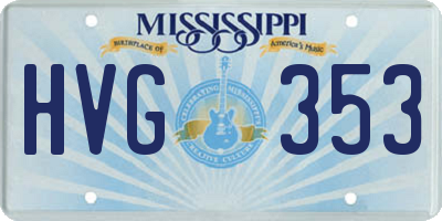 MS license plate HVG353