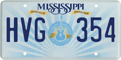MS license plate HVG354
