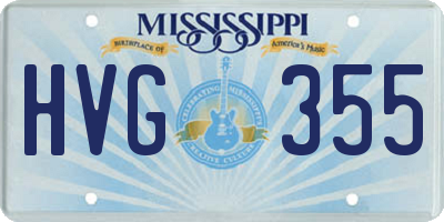 MS license plate HVG355