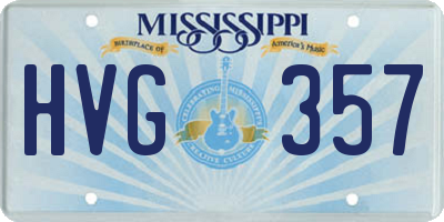 MS license plate HVG357
