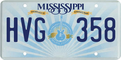 MS license plate HVG358