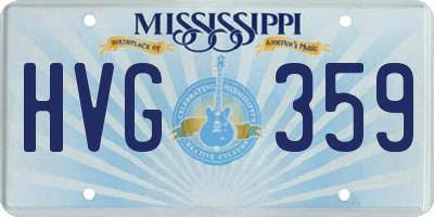 MS license plate HVG359