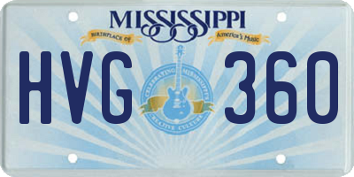 MS license plate HVG360